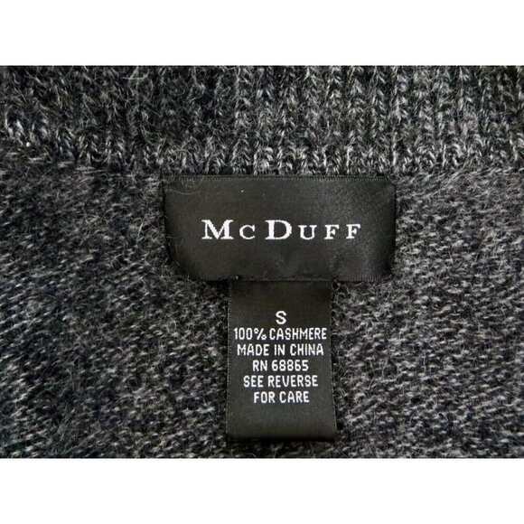NEW! McDuff 100 % Cashmere Cowl Neck Cable Knit Sweater Gray SZ S - Picture 5 of 5